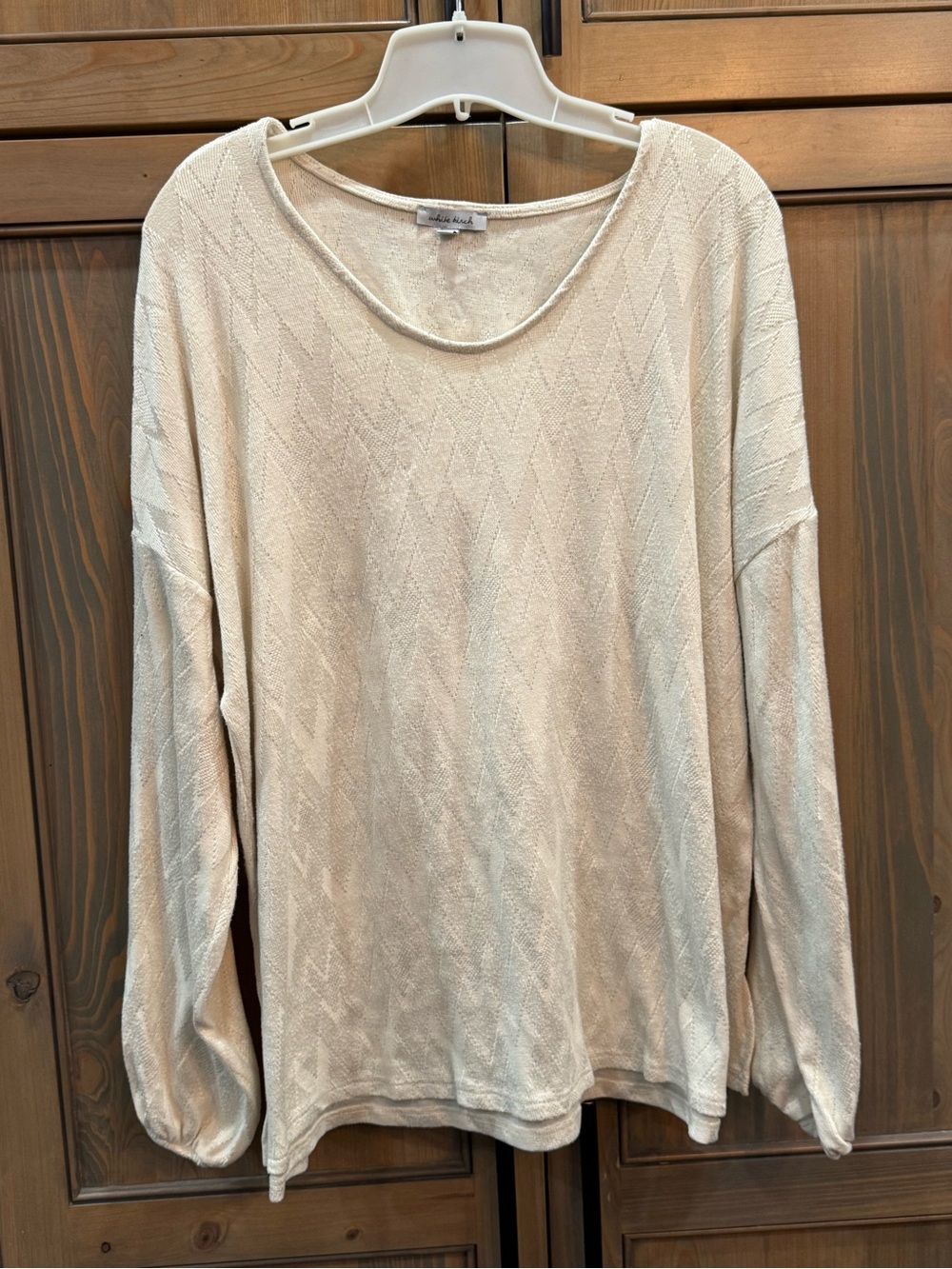 white birch Cream Knit Scoop Neck Pullover